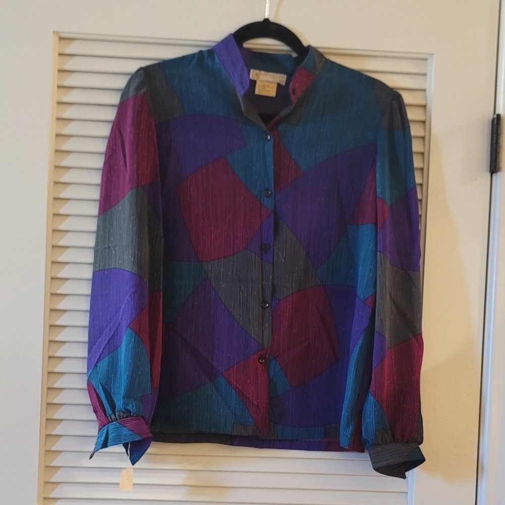 Collegian by California- (NWT) Vintage Colourful Lightweight Long-Sleeve Top